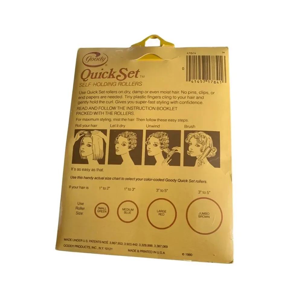 READ Vintage Goody Small Quick Set Self Holding Rollers Short Hair SMALL‎ LG JUM
